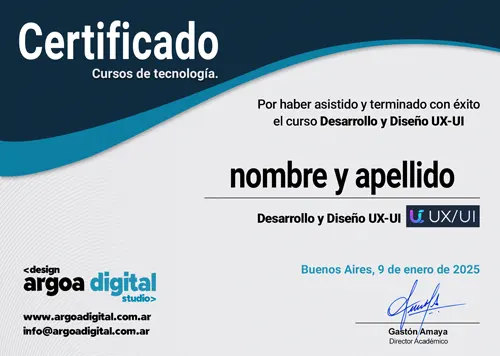 Certificado Desarrollo y Diseño UX-UI Certificado Desarrollo y Diseño UX-UI