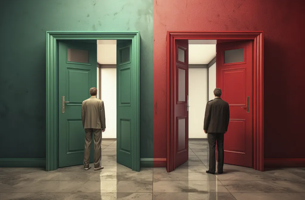 ¿Conviene ser freelancer o buscar trabajo fijo en tecnología? Dos puertas, una roja y otra verde, para decidir donde entrar